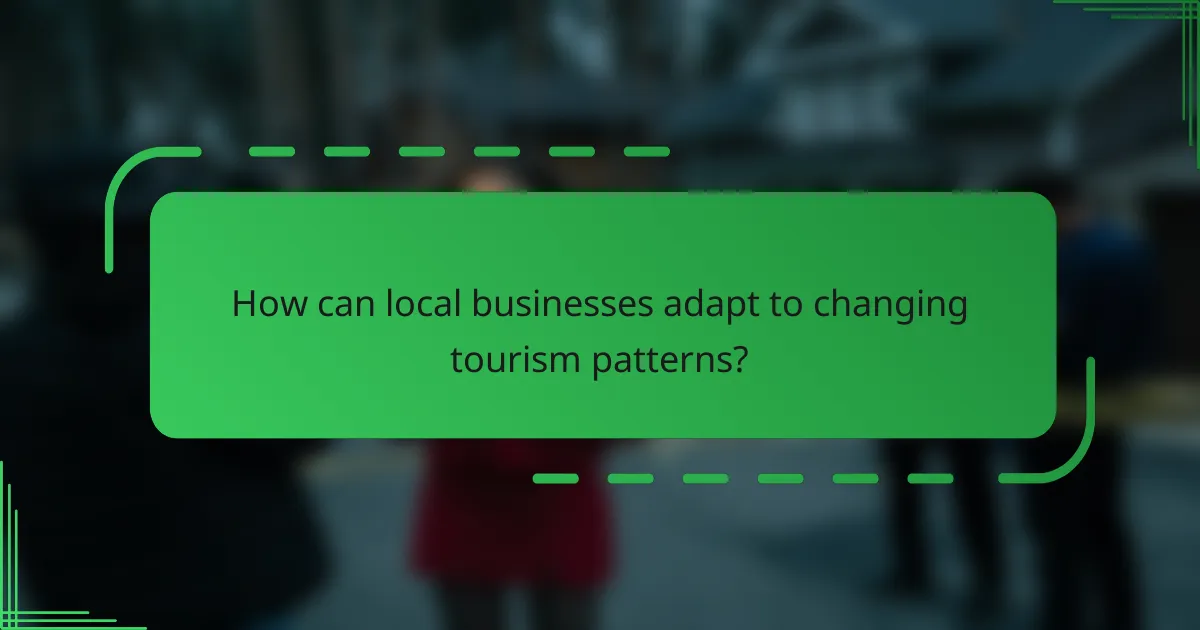 How can local businesses adapt to changing tourism patterns?
