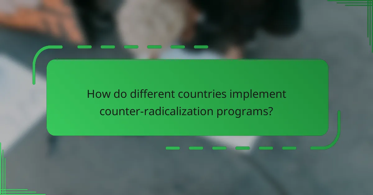 How do different countries implement counter-radicalization programs?
