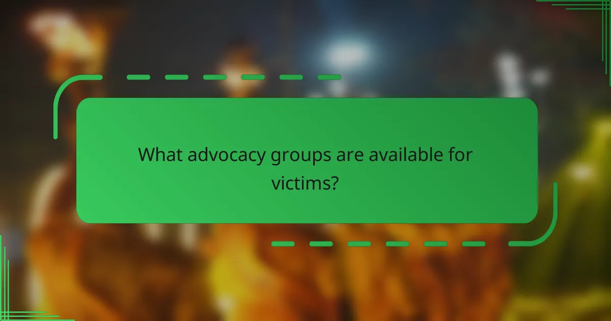 What advocacy groups are available for victims?