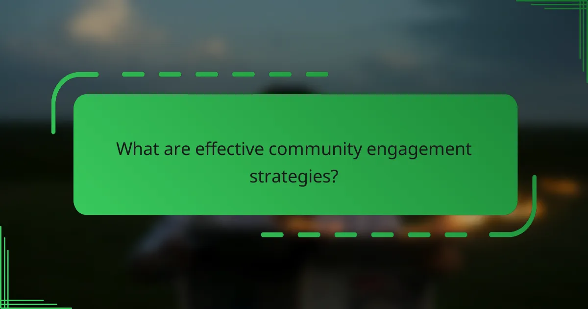 What are effective community engagement strategies?