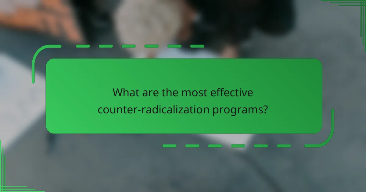 What are the most effective counter-radicalization programs?
