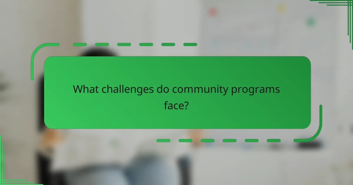 What challenges do community programs face?
