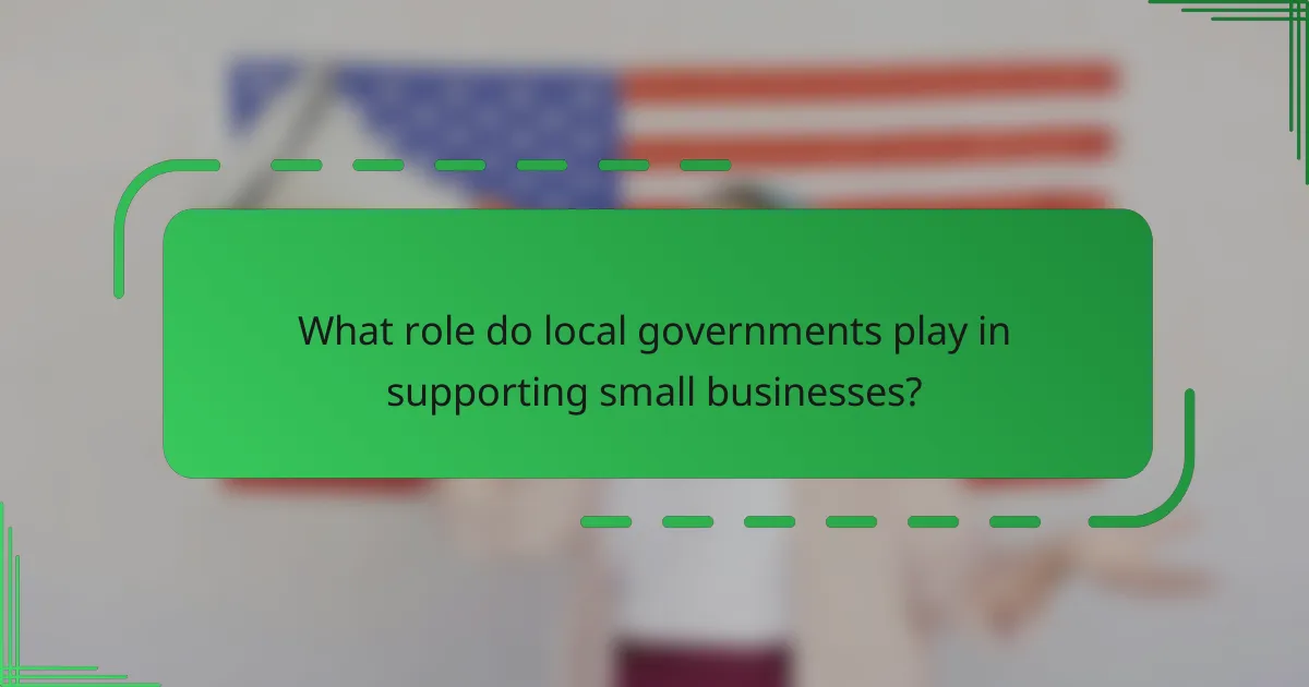 What role do local governments play in supporting small businesses?